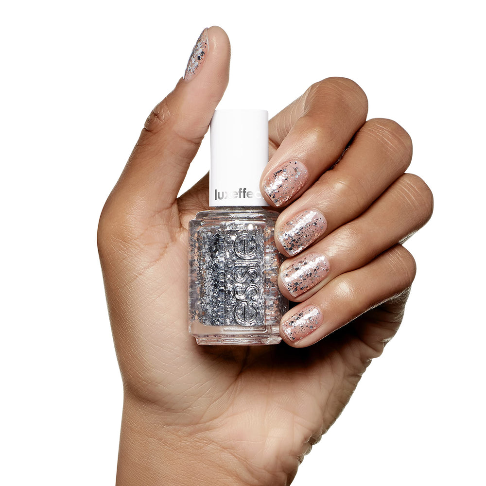 essie lifestyle party manicure scene presenting festive sparkle and polished look