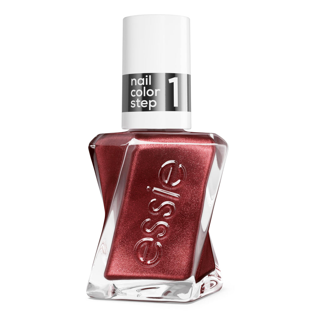 essie bottle front packaging showing Size Me Up diamond-dusted color and brand benefit