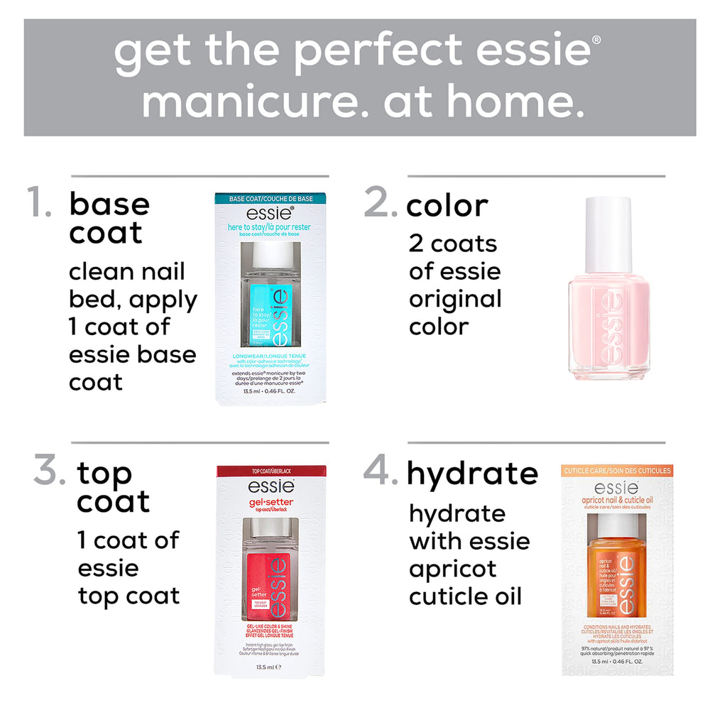 essie lifestyle tabletop shot showing vibrant color for stylish looks benefit