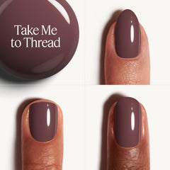 essie brush stroke of Take Me To Thread showing smooth opaque coverage and even finish