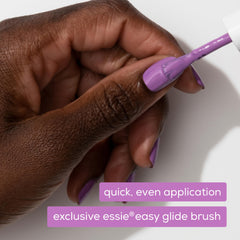 essie Temperature Check manicure styled with denim for a casual look