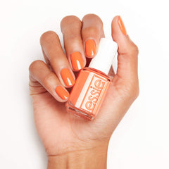essie pedicure in beach sandals showcasing tangerine on toes for summer styling benefit