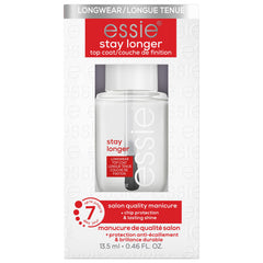 essie top coat front bottle showing label and glossy finish benefit