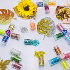 Estanoite used for nail art application displaying dimensional sparkle and salon-ready benefit