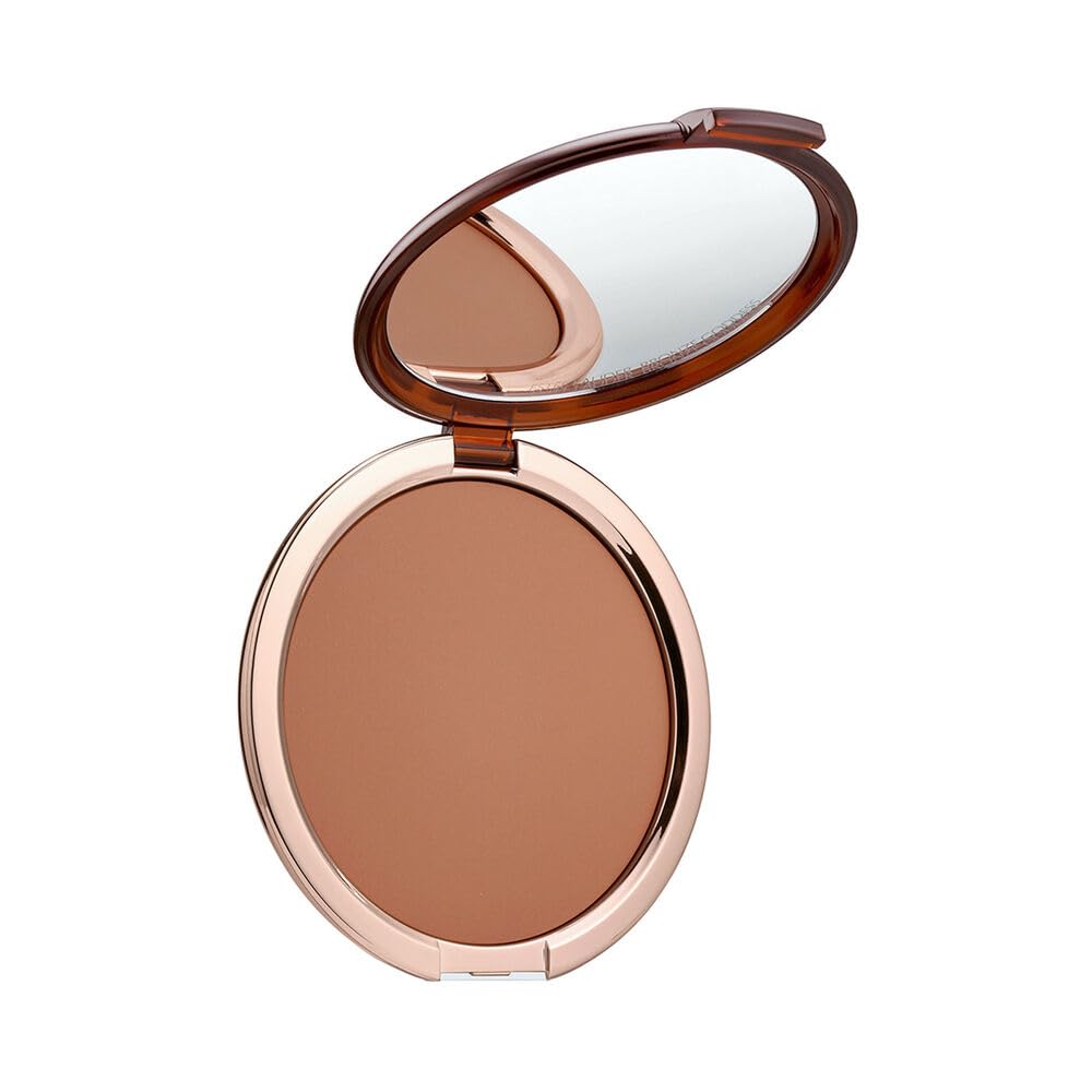 Estée Lauder compact front view showing bronzer shade and sleek packaging for easy travel