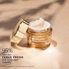 Estée Lauder cream applied to neck demonstrating firming and hydration benefits
