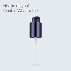 Estée Lauder pump installed on original bottle demonstrating spill-free dosing benefit