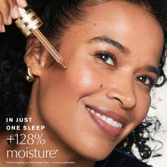 Estée Lauder serum droplet close-up highlighting fast absorption benefit
