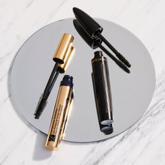 Estée Lauder before and after lashes demonstrating multiplied volume and lift