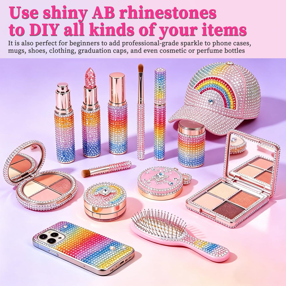 ESUOHYM rhinestones applied on nails illustrating professional-looking nail art and durable finish