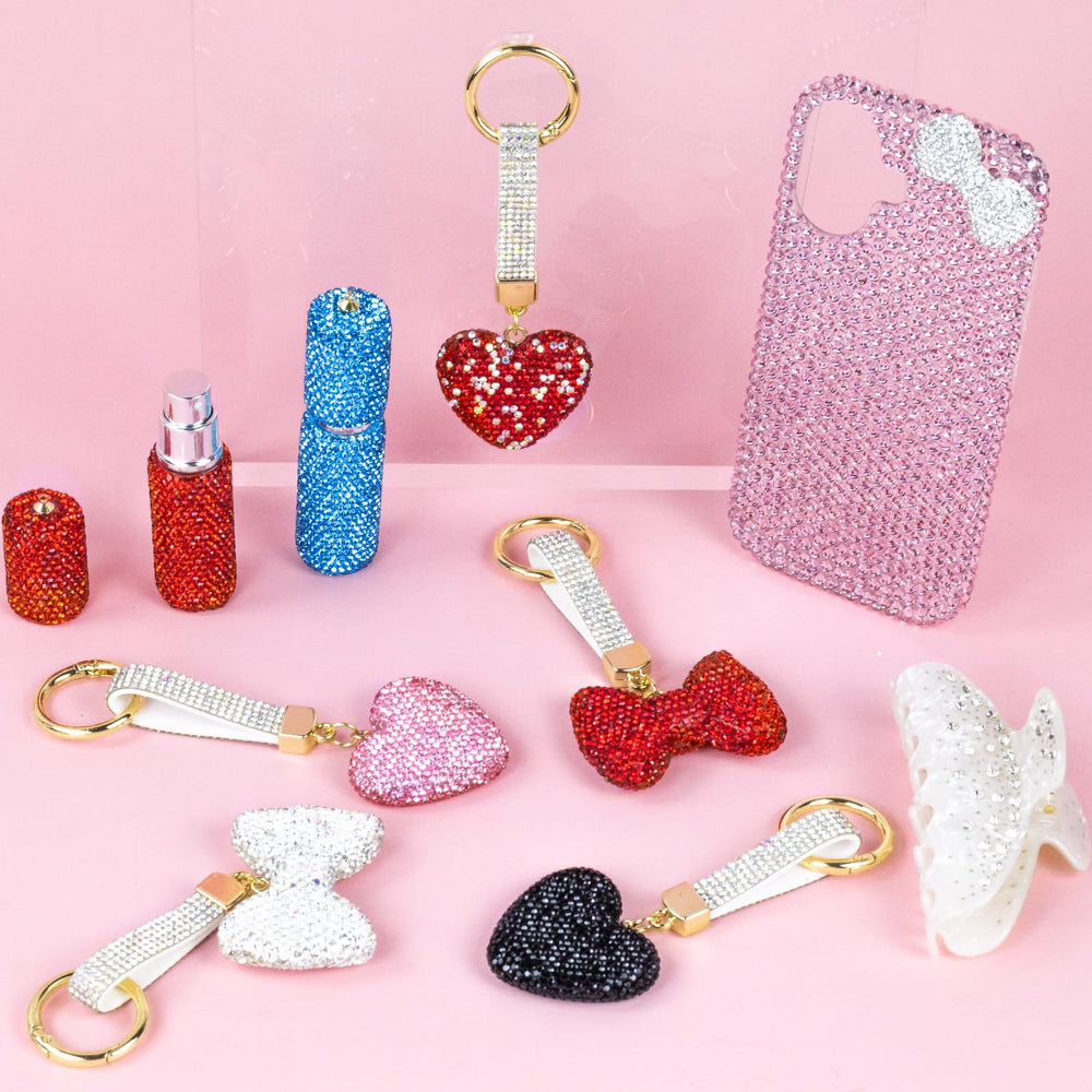 ESUOHYM decorated phone case with gems demonstrating personalization benefit