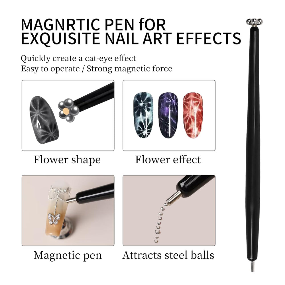 ESUOHYM sample nail fan showing heart, flower and black-hole effects for design ideas