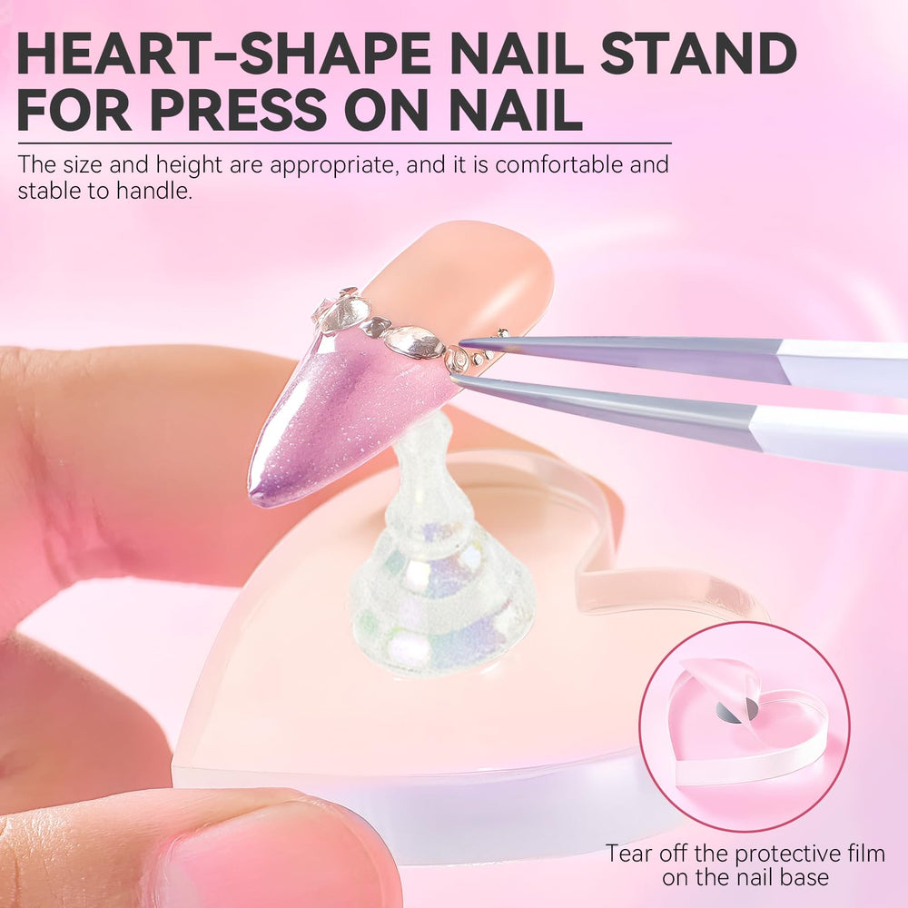ESUOHYM heart-shaped acrylic stand close-up showing magnetic feature and visual appeal