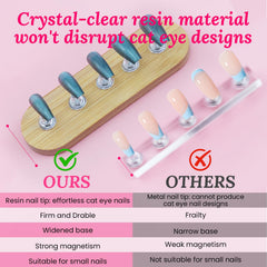 ESUOHYM magnetic nail holder attached to metal plate demonstrating secure positioning benefit