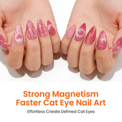 ESUOHYM in a salon setting with technician using magnet to speed up creative manicures