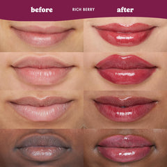 ESW Beauty close-up on lips showing berry tint and healthy sheen