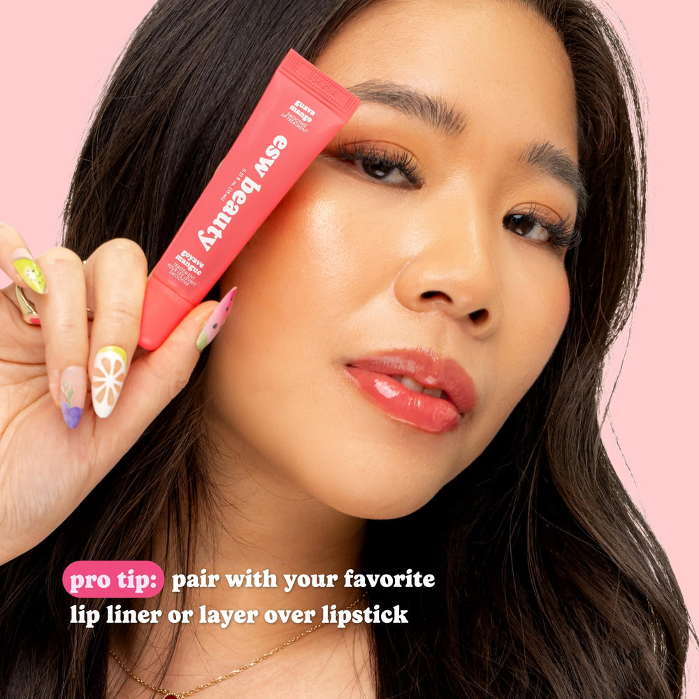 ESW Beauty tinted swatches on arm showing buildable light-pink color options