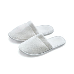 ESKYMODE front view white slippers showing clean design and indoor comfort