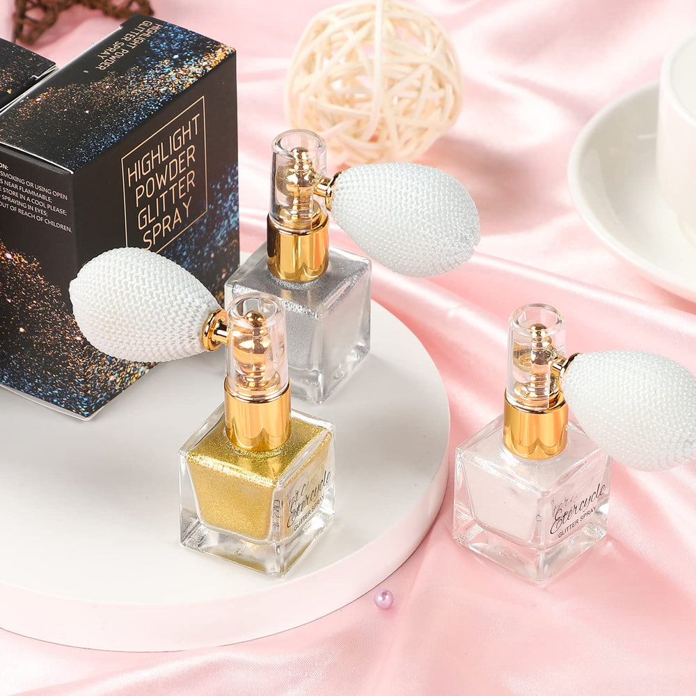 Etercycle loose powder refill jar with gold particles for touch-ups