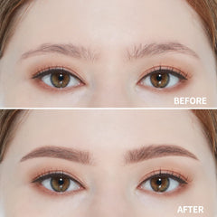ETUDE built-in spoolie brush showing blending benefit for natural finish