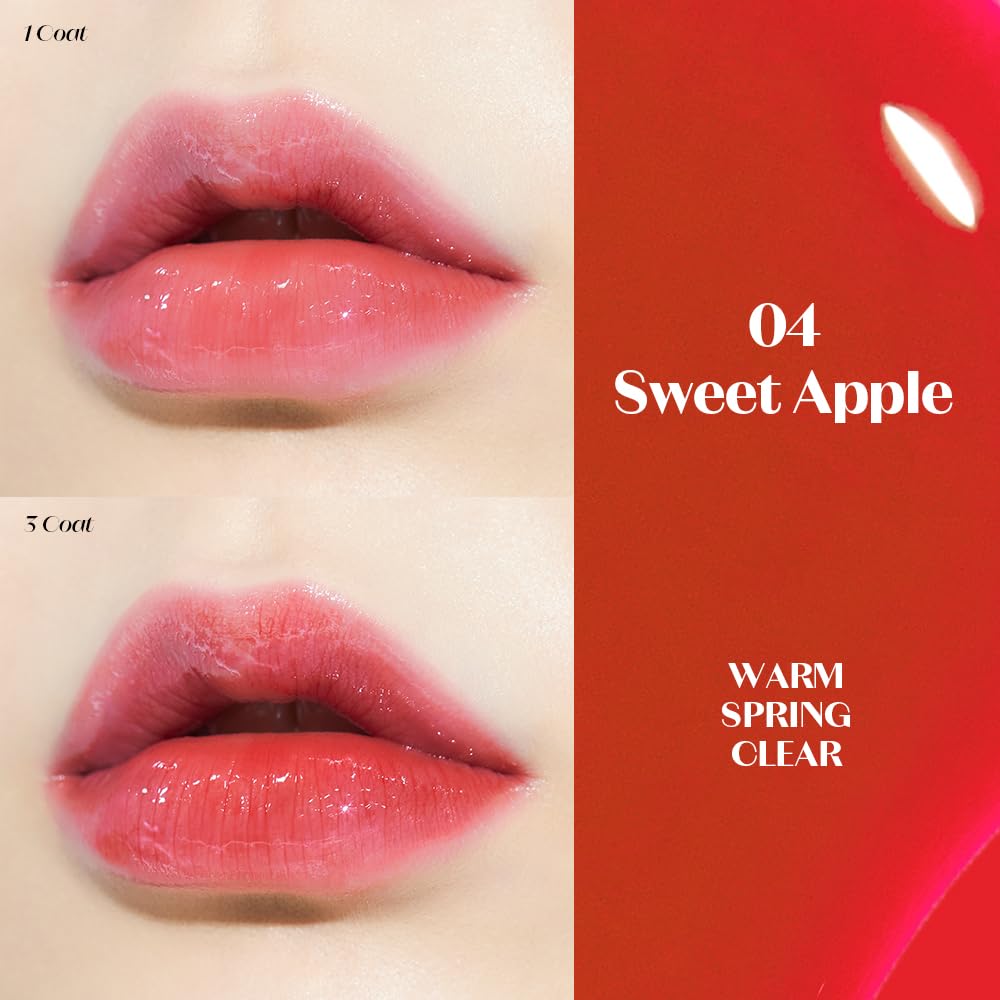 ETUDE doe-foot applicator loaded with Sweet Apple tint for precise application
