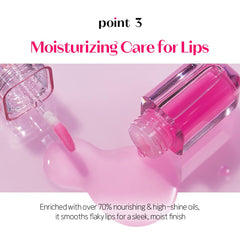 ETUDE open cap and nozzle of Sweet Apple showing easy, mess-free dispensing