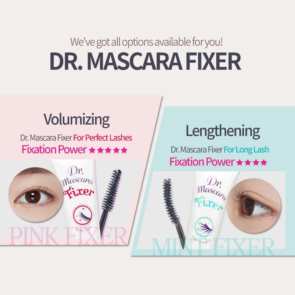 ETUDE Dr. Mascara Fixer application on lashes demonstrating easy layering benefit