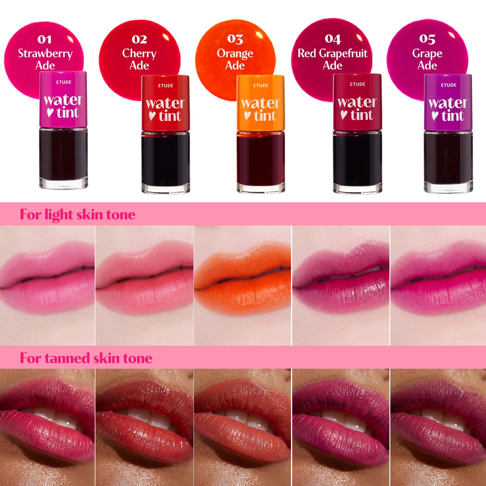 ETUDE swatch of Pomegranate Ade texture, smooth buildable pigment shown