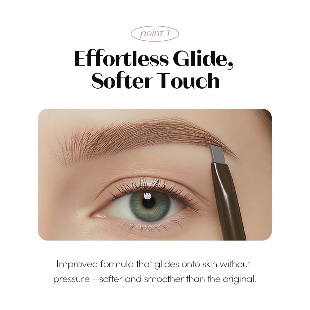 ETUDE spoolie blend demonstration showing natural hair-like results