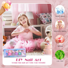 ETYJO brush applying polish to a child's nail demonstrating easy use