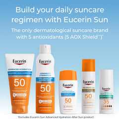 Eucerin after sun applied to arm showing immediate soothing and long-lasting moisture