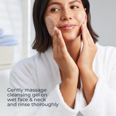 Eucerin on bathroom shelf staged lifestyle showing everyday routine compatibility