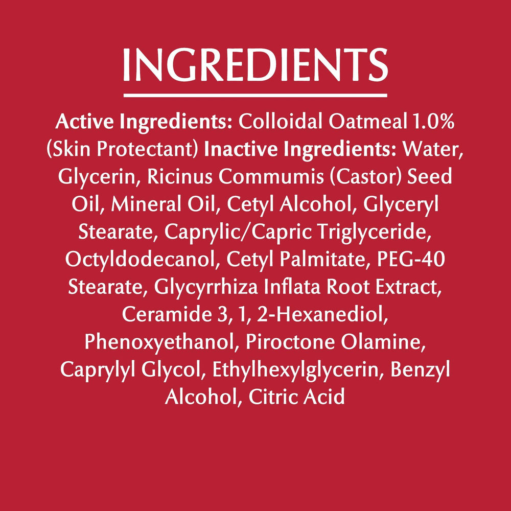 Ingredient-focused image showing colloidal oatmeal and ceramide symbols with Eucerin benefit