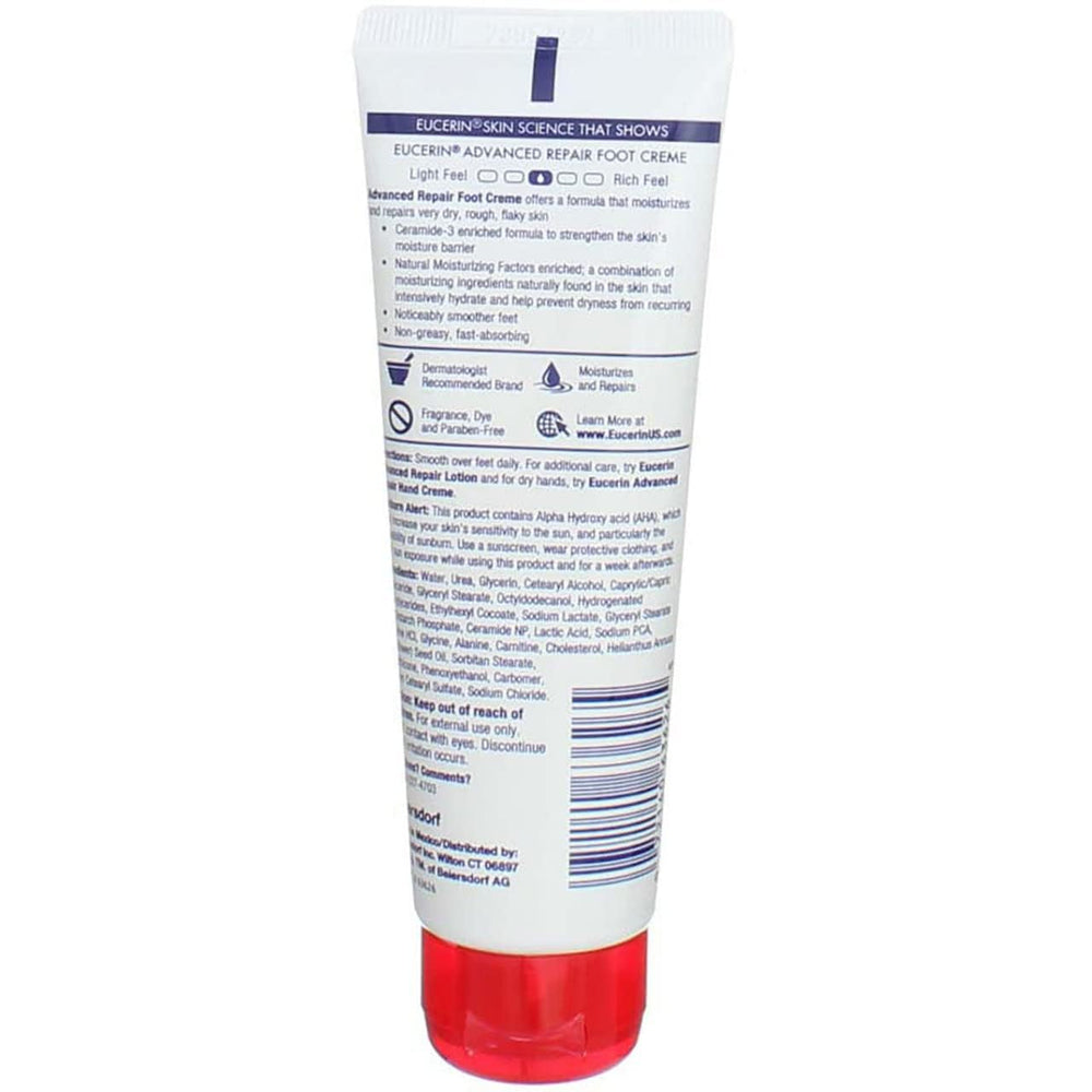 Eucerin cream being applied to hands demonstrating smooth application and hydration