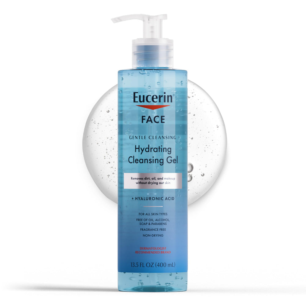 Eucerin front bottle showing product and easy dispensing benefit