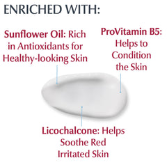 Eucerin label closeup highlighting Pro-Vitamin B5 and sunflower oil