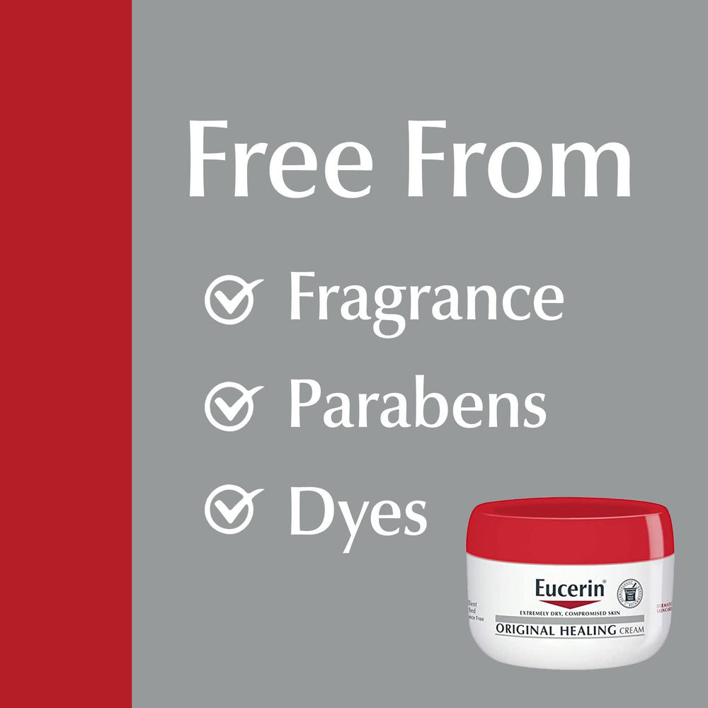 Eucerin unscented badge highlighting fragrance-free benefit