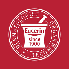 Eucerin tube staged in a bathroom setting, suggesting everyday routine convenience
