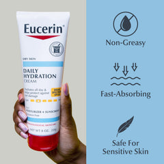 Eucerin sensitive-skin symbol indicating fragrance-free, dye-free formula