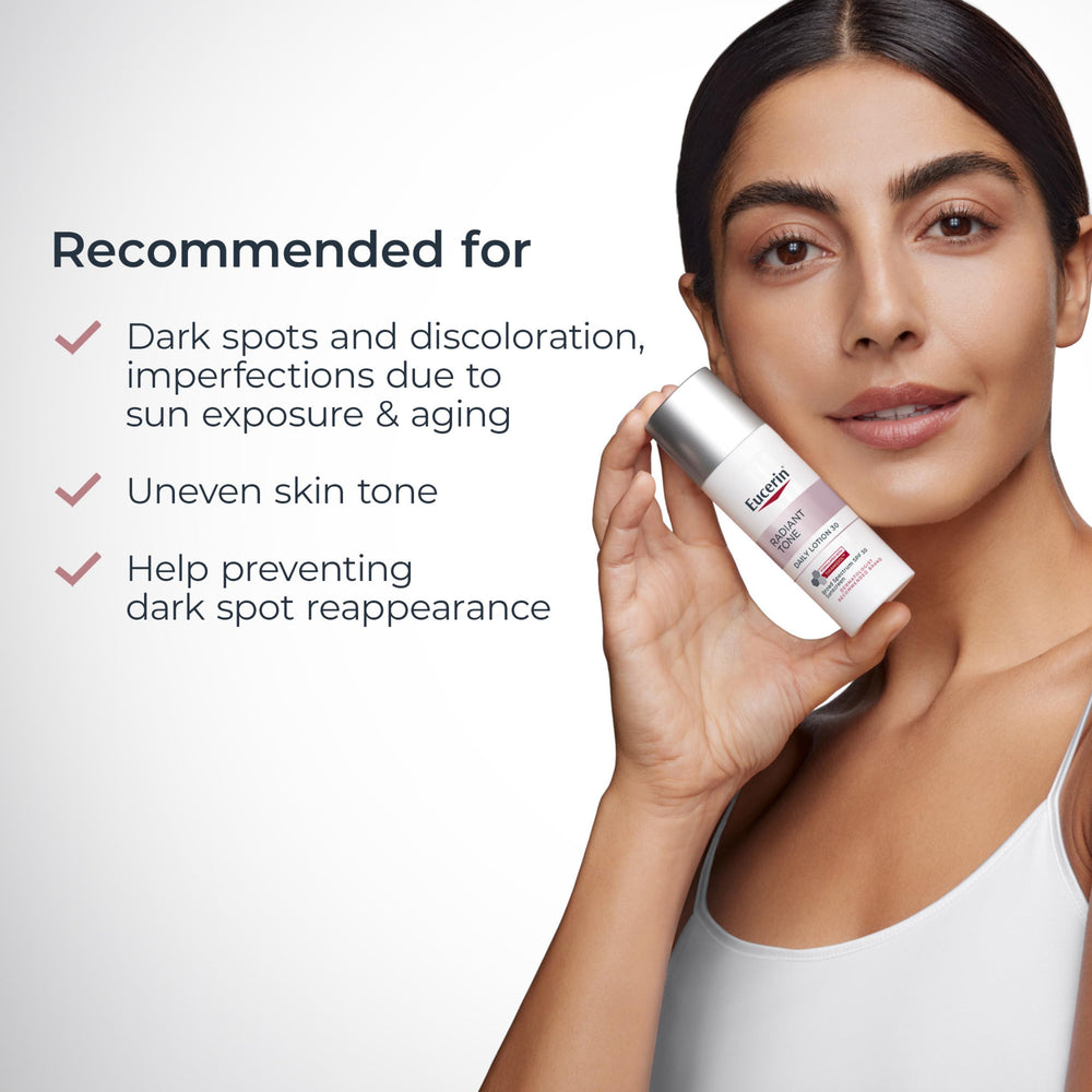 Eucerin on skin showing improved radiance and even tone