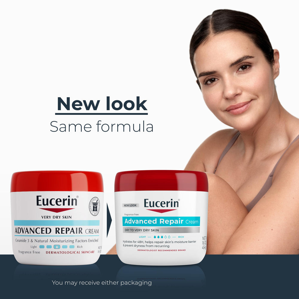 Eucerin cream texture close-up highlighting fast absorption and smooth finish