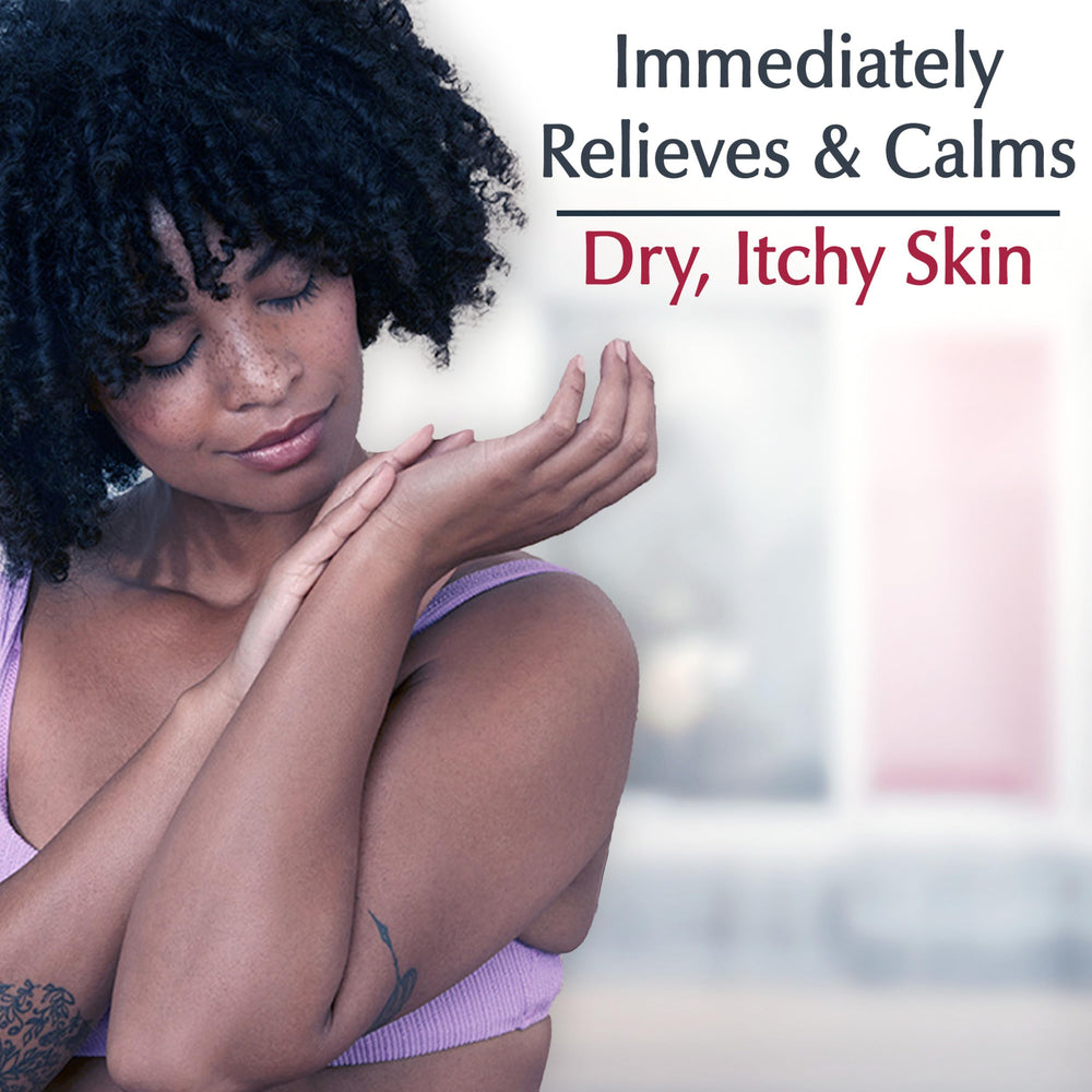 Eucerin lotion texture in palm showing fast-absorbing, non-greasy finish
