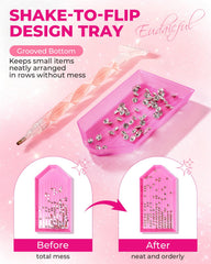 Eudaicful adhesive clay detail illustrating reusable sticky pick-up benefit