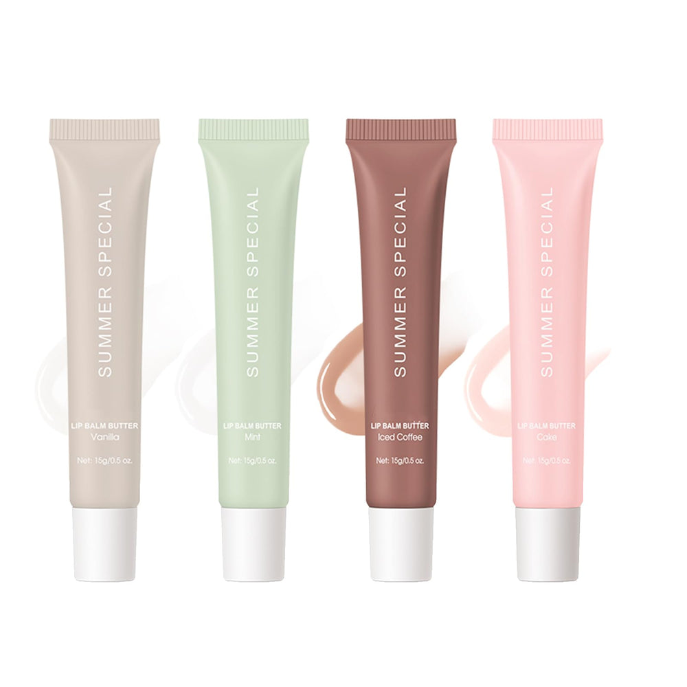 Eudivine front packaging showing four flavored lip butter tubes and glossy finish