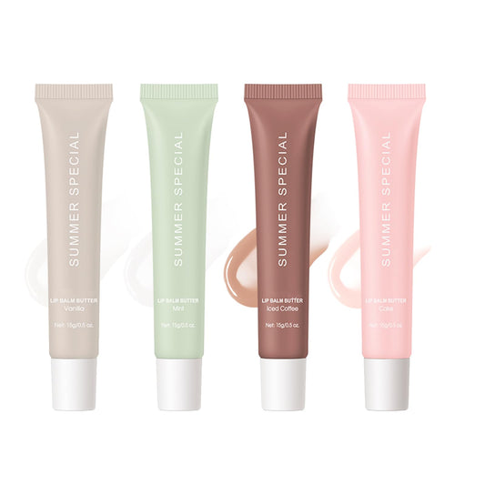 Eudivine front packaging showing four flavored lip butter tubes and glossy finish