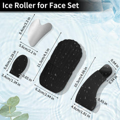 EUHBLE ice roller in use under eye showing reduced puffiness effect