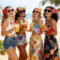 Eunhdet plumeria clip worn in hair at beach providing secure, stylish hold