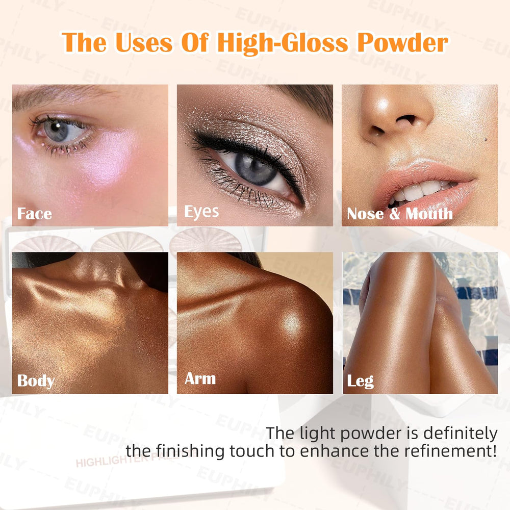 Euphily on model cheek highlighting luminous cheekbone for sculpted look