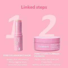 Euralissea balm applied under eye, smoothing and moisturizing benefit
