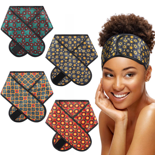 Eurzom front packaging view showing four colorful satin hair wraps and benefits